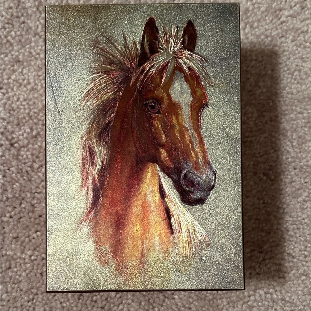 Vintage Elegant Horse Jewelry Organizer Box
